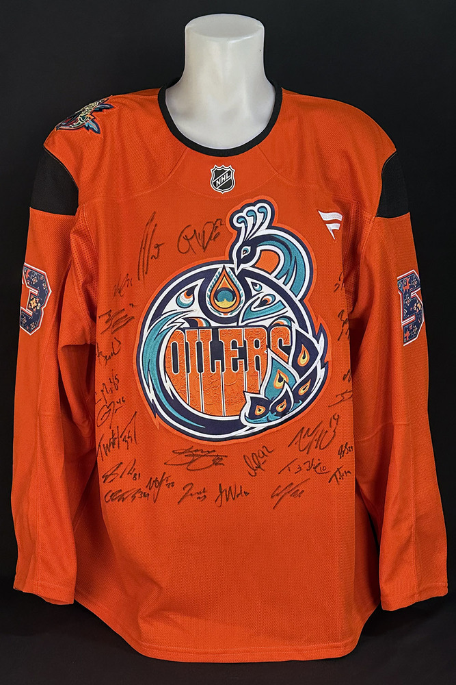 Isaac Howard #53 - 2025-26 Edmonton Oilers Team Signed South Asian Celebration Night Ltd Edition Fanatics Practice Jersey (Autographed Only / Not Worn)