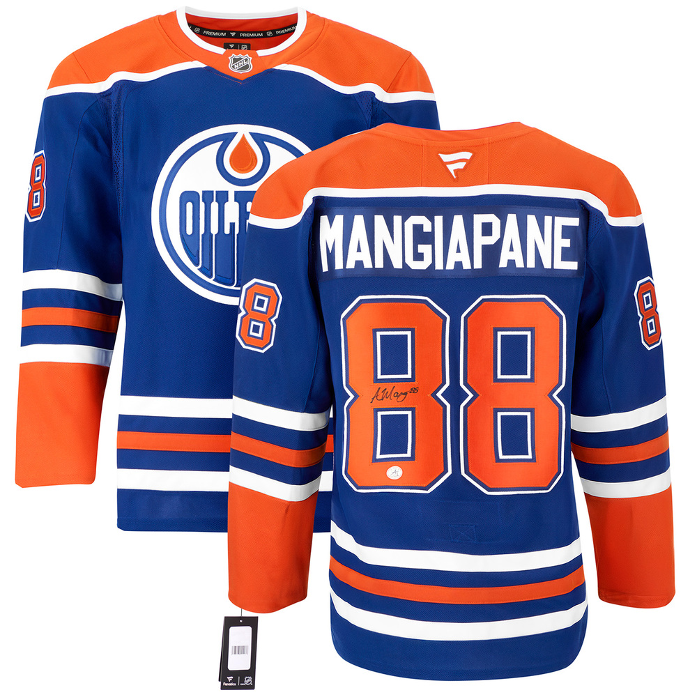 Andrew Mangiapane Autographed Edmonton Oilers Fanatics Premium Jersey