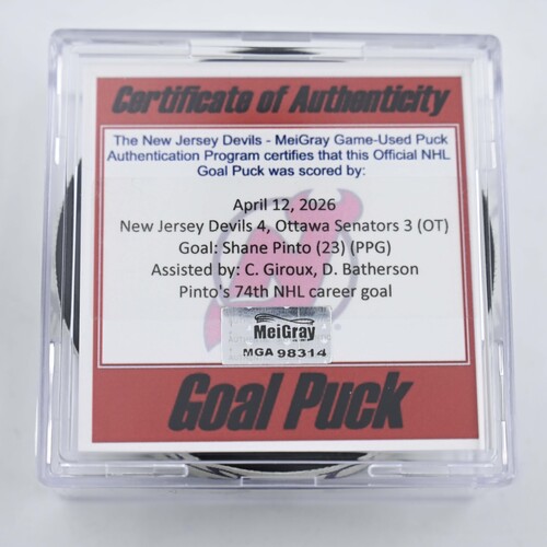 Image of Pinto, Shane - Ottawa Senators - April 12, 2026 at New Jersey Devils (Devils Logo)