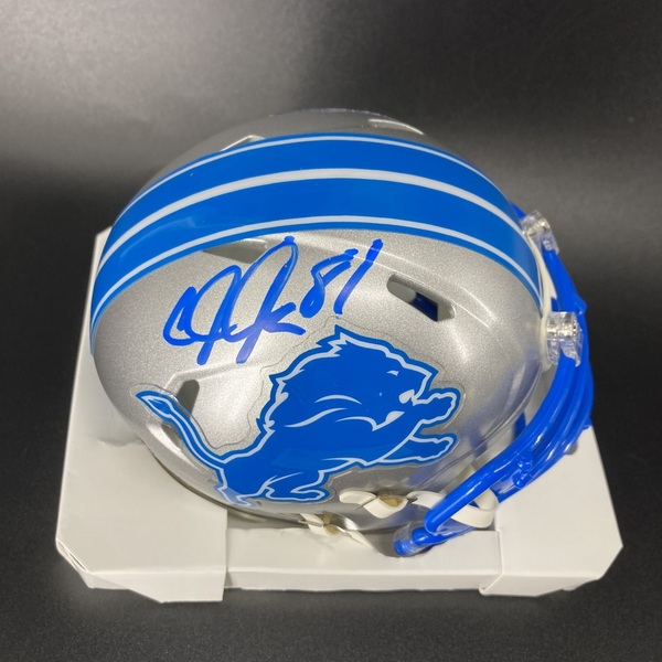 HOF - Lions Calvin Johnson Signed Mini Helmet