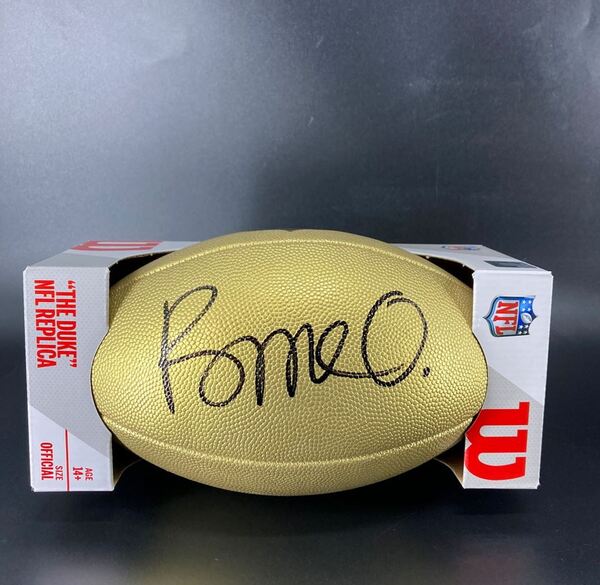NFL - Bears Rome Odunze Signed Gold Composite Football