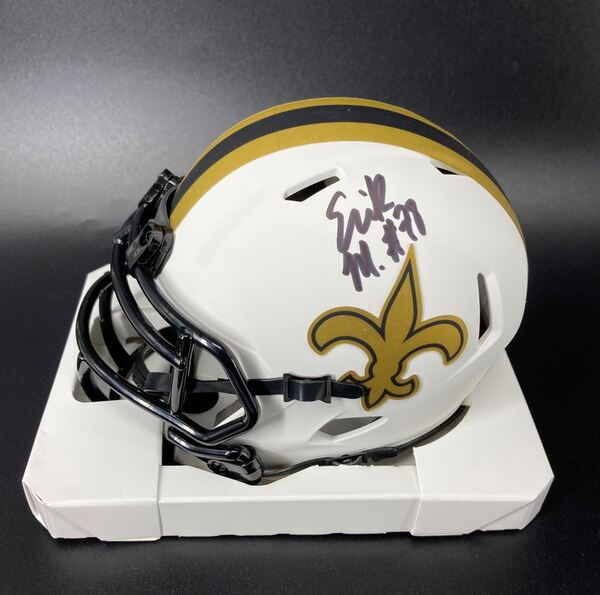 NFL - Saints Erik McCoy Signed Lunar Eclipse Mini Helmet