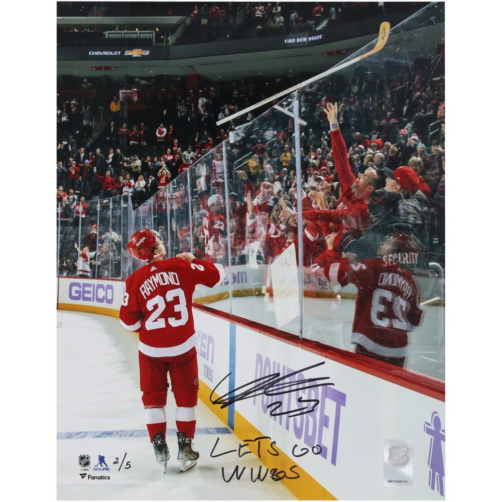 Lucas Raymond Detroit Red Wings Autographed 11