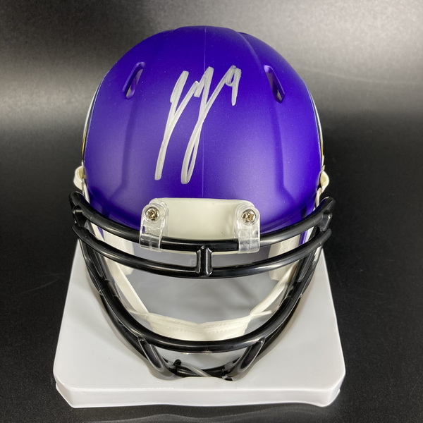NFL - Vikings JJ McCarthy Signed Mini Helmet