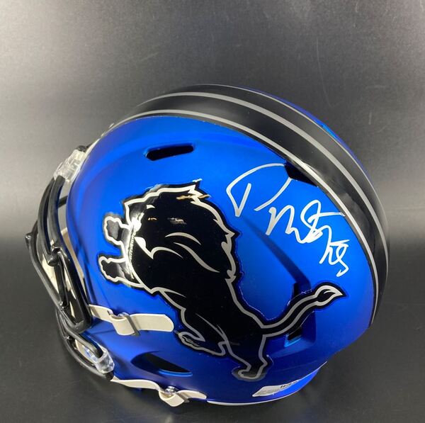Lions - David Montgomery Signed Replica Rave Helmet