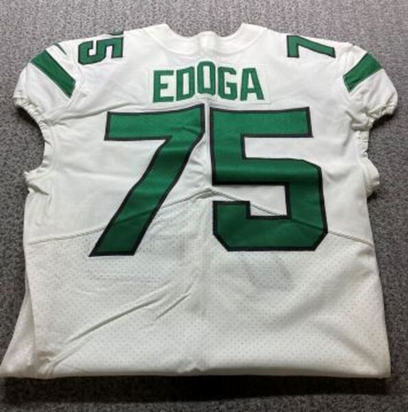 STS - Jets Chuma Edoga Game Worn Jersey 2019 Season Size 46
