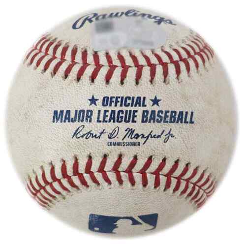 Photo of Game-Used Baseball -  2024 Postseason - NLCS Game 4 - Jose Butto to Enrique Hernandez - Foul Ball - Mets vs. Dodgers - 10/17/24