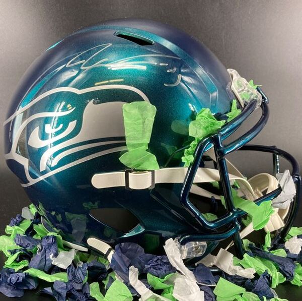 NFL - Seahawks Jaxson Smith-Njigba Signed Rivalries Replica Helmet Confe...