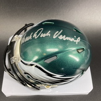 HOF - Eagles Dick Vermeil Signed Mini Helmet with HOF 22 Inscription