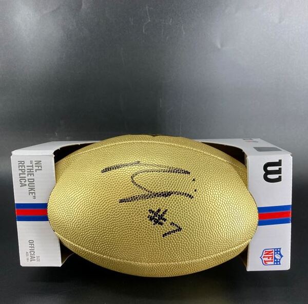NFL - Falcons Bijan Robinson Signed Gold Composite Football