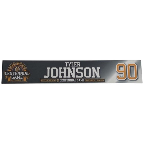 Photo of Team-Issued TD Garden Centennial Game Locker Room Nameplate - Tyler Johnson