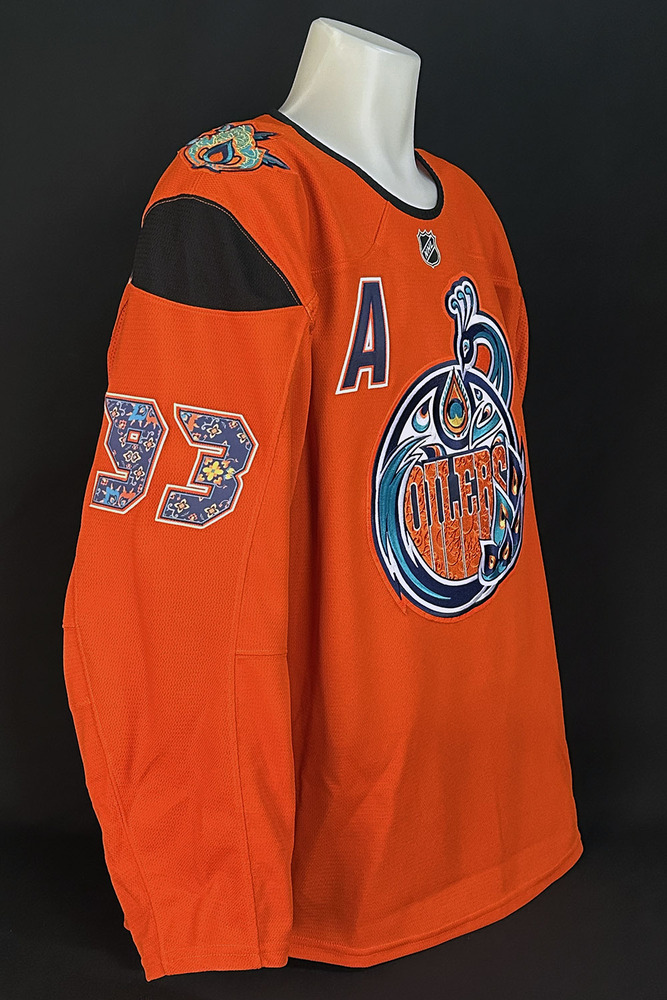 Ryan Nugent-Hopkins #93 - Autographed 2025-26 Edmonton Oilers South Asian Celebration Night Ltd Edition Fanatics Practice Jersey (Autographed Only / Not Worn)