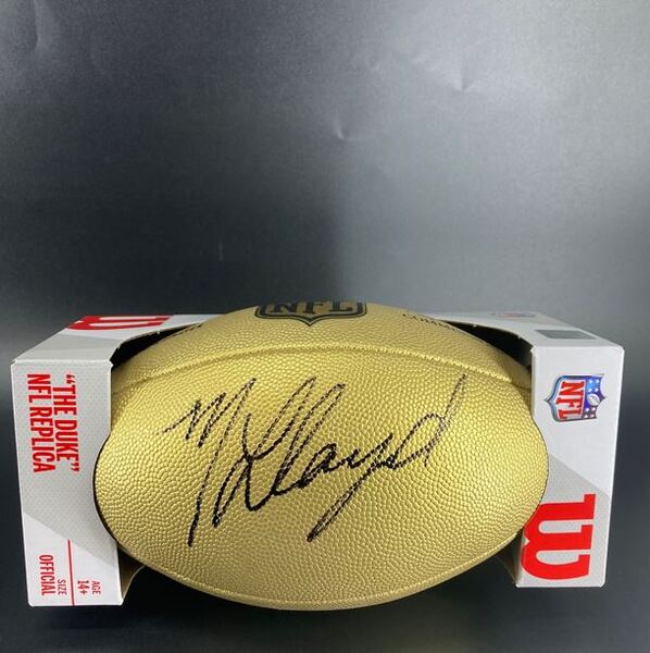 NFL - Packers MarShawn Lloyd Signed Gold Composite Football