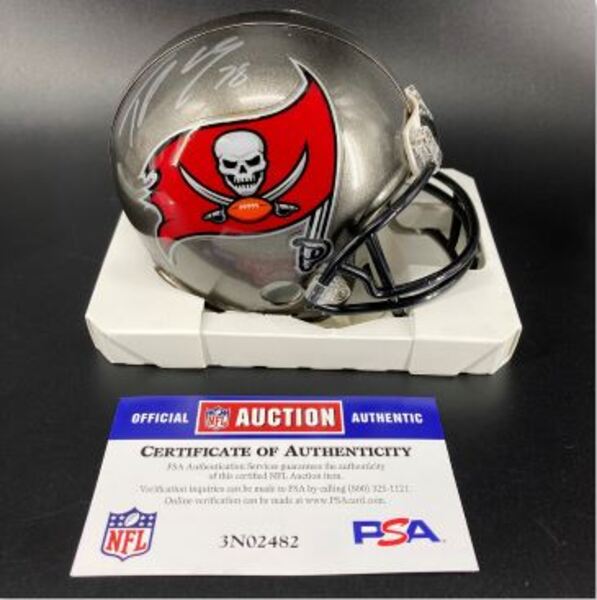 NFL - Buccaneers Tristan Wirfs Signed Mini Helmet