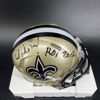 HOF - Saints Willie Roaf Signed Replica Slate Speed Helmet with HOF 12 I...