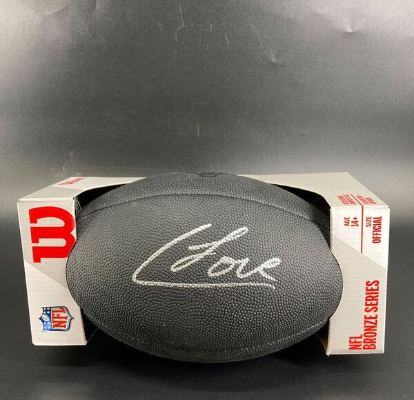 NFL - Bears Colton Loveland Signed Black Composite Silver Series Football