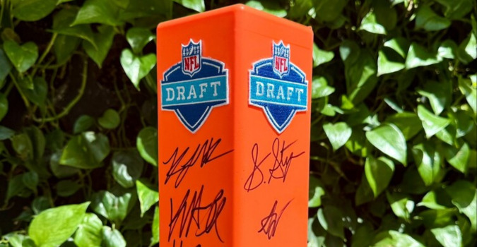 NFL Draft Pylon signed by over 10 Top Prospects