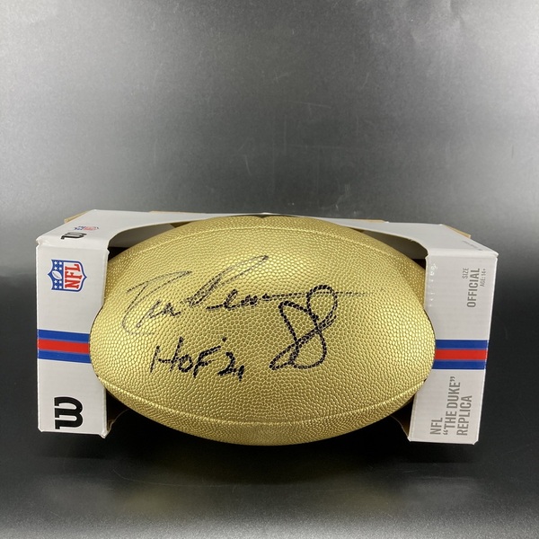 HOF - Cowboys Drew Pearson Signed Gold Composite Football