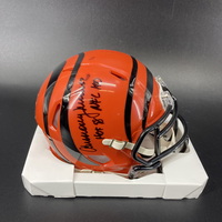 HOF - Bengals Anthony Munoz Signed Mini Helmet with "HOF 98' and &q...