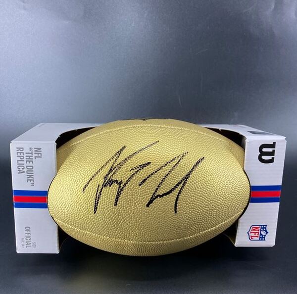 NFL - Colts Riley Leonard Signed Gold Composite Football
