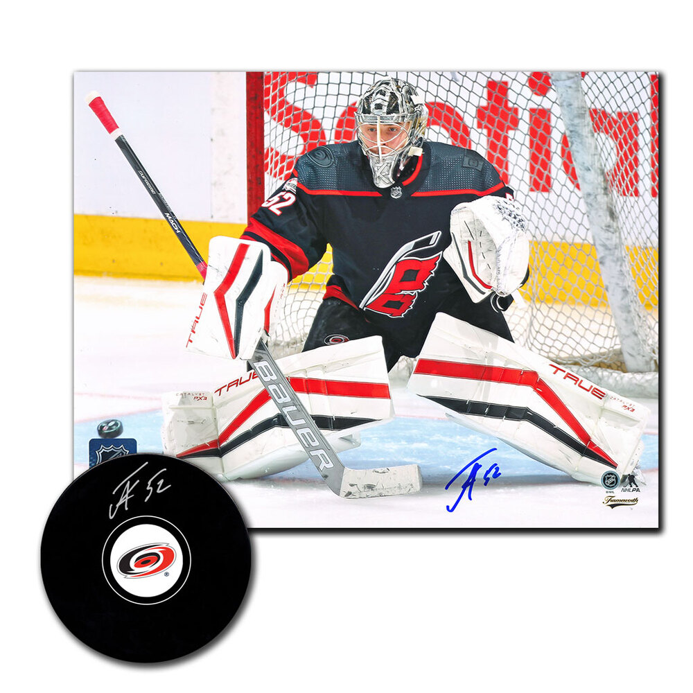 Pyotr Kochetkov Autographed Carolina Hurricanes Hockey Puck & 8x10 Photo Combo