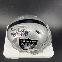 HOF - Raiders Fred Biletnikoff Signed Mini Helmet with HOF 88 Inscription
