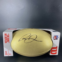 NFL - Giants Theo Johnson Signed Gold Composite Football