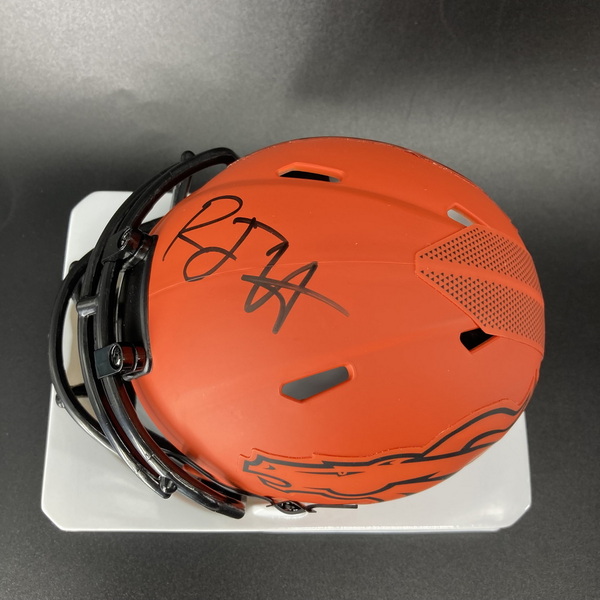 NFL - Broncos RJ Harvey Signed Rave Mini Helmet
