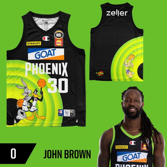 Photo of John Brown #0 S.E.M Phoenix 2025/26 Space Jam Game Worn Jersey