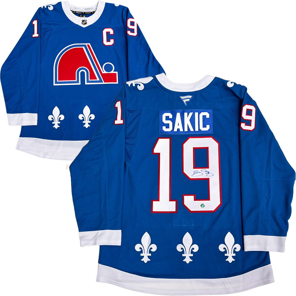 Joe Sakic Autographed Quebec Nordiques Fanatics Premium Jersey