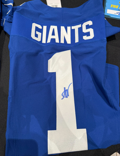 Arvell Reese  Autographed Giants Draft Jersey - 1st NFL Auction official...