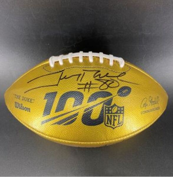Legends - Multi-Sign Gold Honors Football Signed By Jerry Rice and Steve...