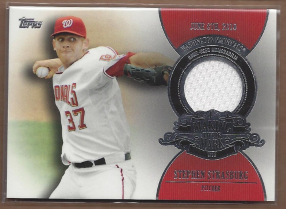 2013 Topps Making Their Mark Relics #SS Stephen Strasburg -- Nationals post-season