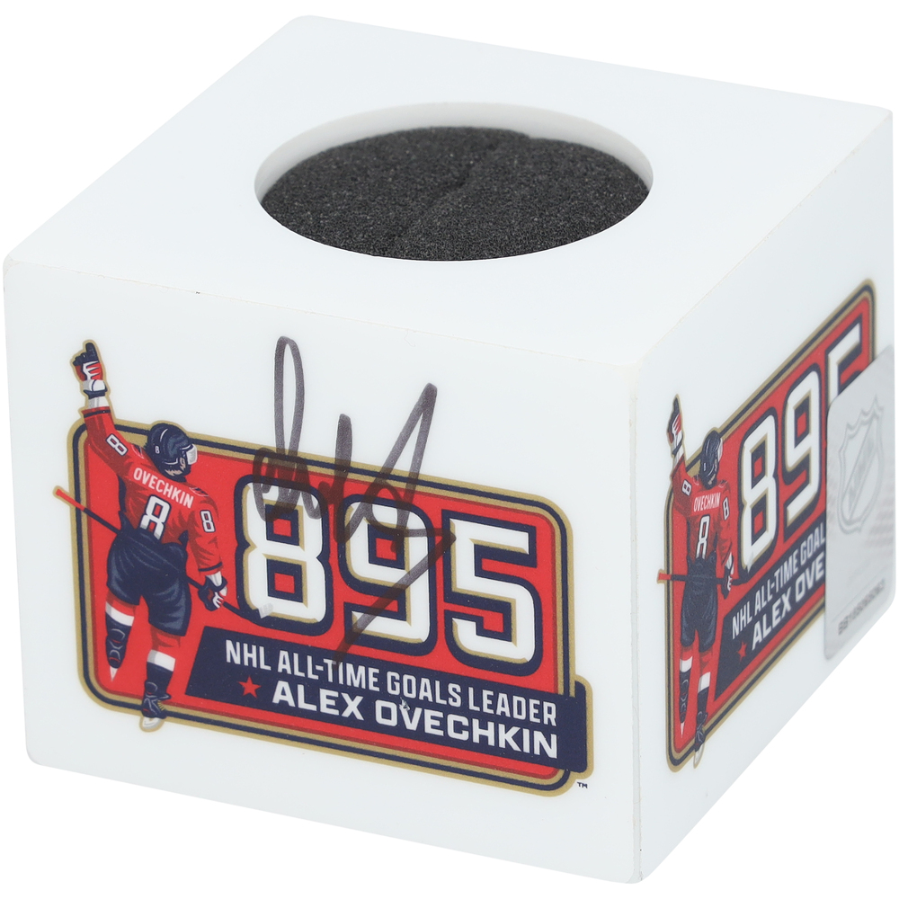 Alex Ovechkin Washington Capitals Autographed Event-Used Mic Flag from the 895th Goal Press Conference vs. New York Islanders on April 6, 2025