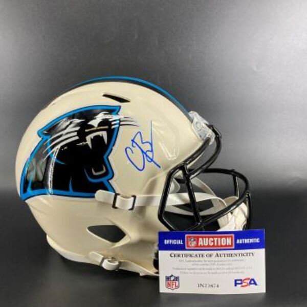 NFL - Panthers Chris Brazzell II Signed Replica Retro Helmet