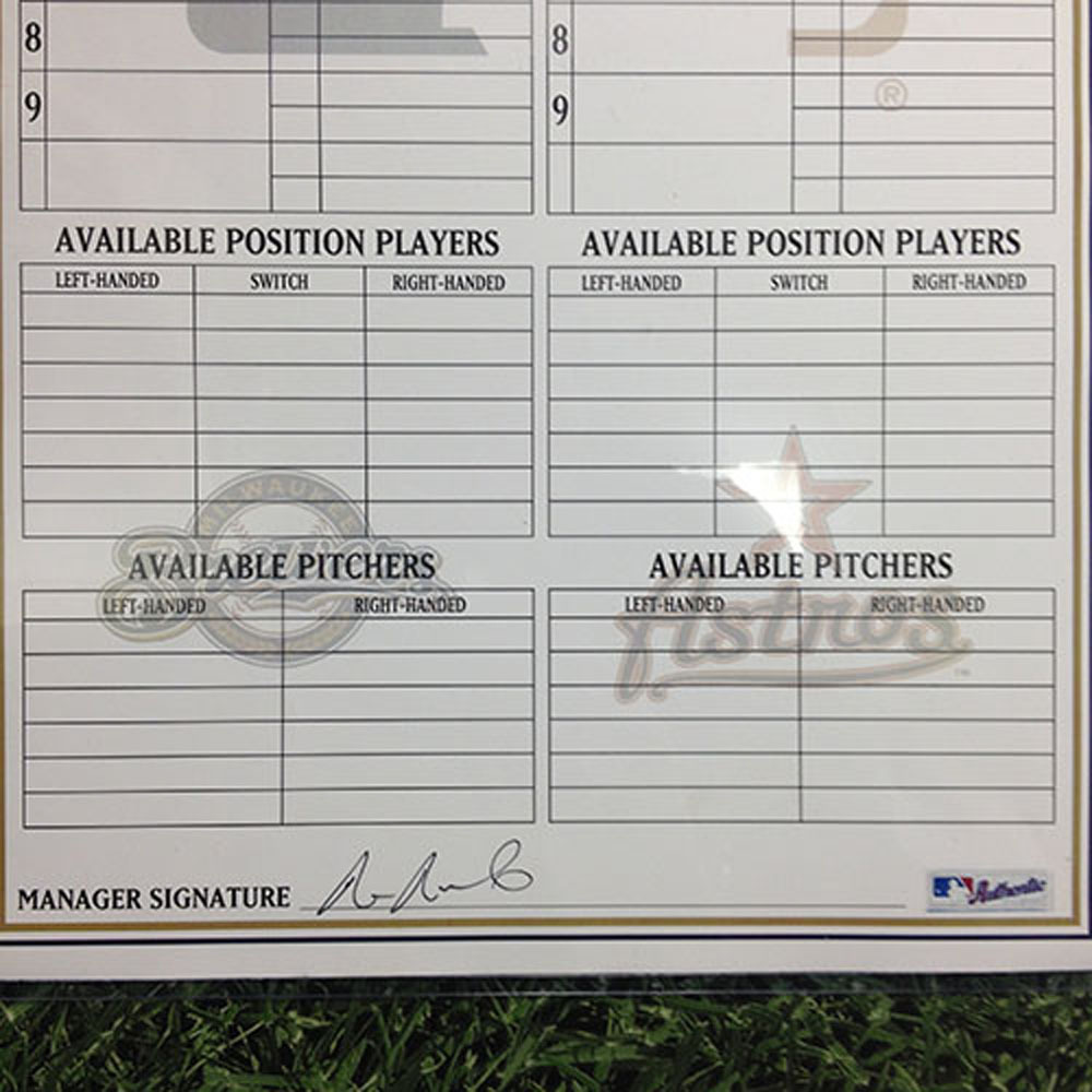 blank lineup card signedron roenicke mlb auctions