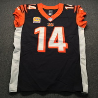 Crucial Catch - Bengals Andy Dalton Game Used Jersey with Captains Patch...