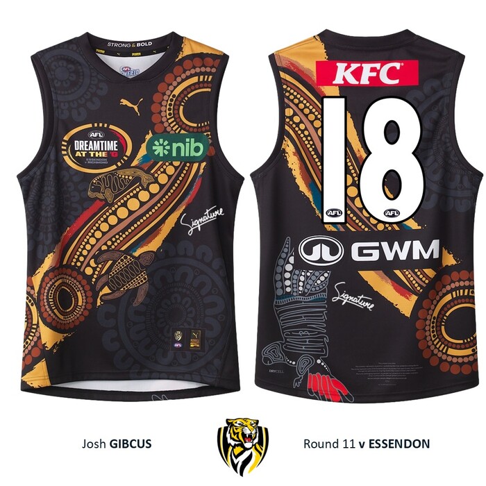 Photo of Josh Gibcus #18 Richmond 2026 Dreamtime Guernsey