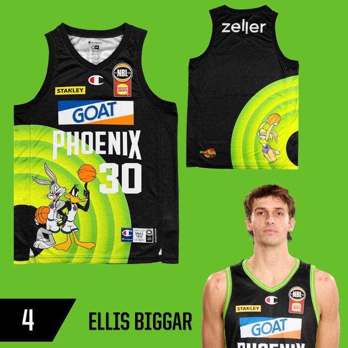 Photo of Ellis Biggar #4 S.E.M Phoenix 2025/26 Space Jam Game Worn Jersey