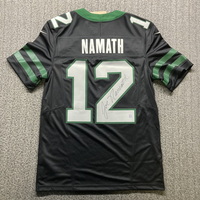 NFL - Jets Joe Namath Signed Alternate Black Replica Jersey Size Small