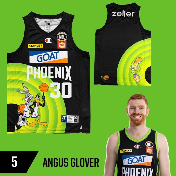 Photo of Angus Glover #5 S.E.M Phoenix 2025/26 Space Jam Game Worn Jersey