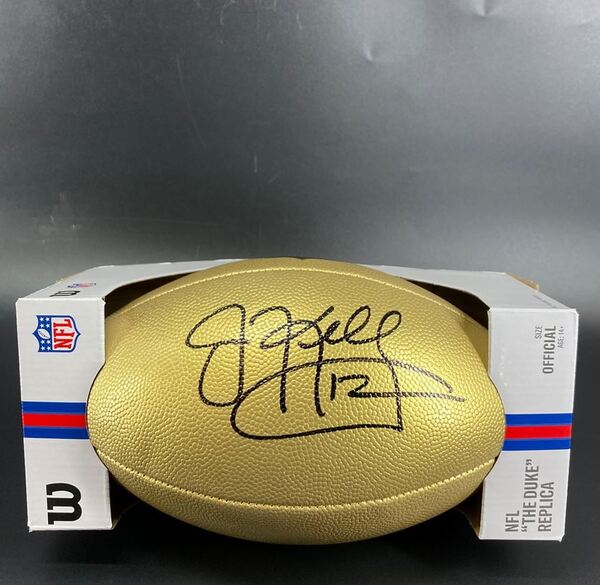 HOF - Bills Jim Kelly Signed Gold Composite Football