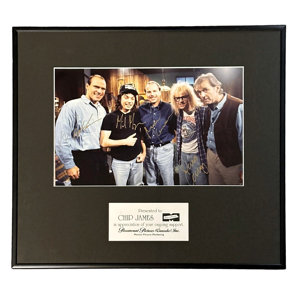 Mike Myers, Dana Carvey, Mark Messier & Mike Keenan Framed Autographed 'Wayne's World 2' 8X10 Photo