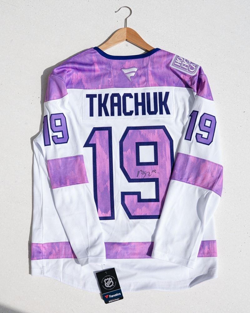 Matthew Tkachuk Autographed Hockey Fights Cancer Jersey - Florida Panthers