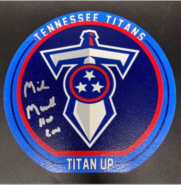 HOF - Titans Mike Munchak Signed 3D Metal Wall Art (8x8)