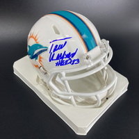 HOF - Dolphins Paul Warfield Signed Mini Helmet with ""HOF 83&...