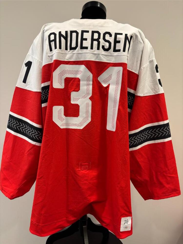 Frederik Andersen Denmark Game-Issued Red Jersey as a part of the 2026 Milano Cortina Winter Games - Not Worn
