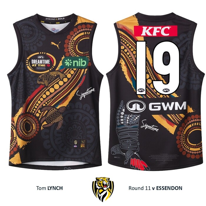Photo of Tom Lynch #19 Richmond 2026 Dreamtime Guernsey