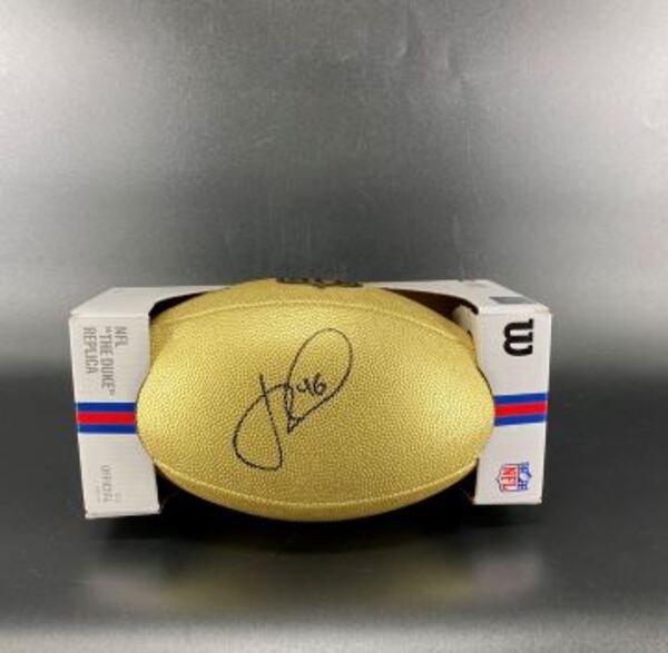 NFL - 49ers Jon Weeks Signed Gold Composite Football