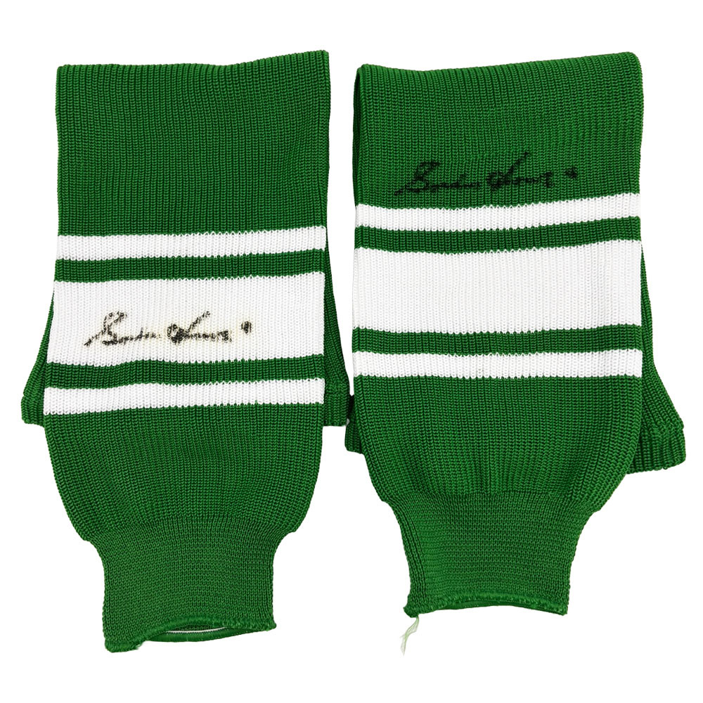 Gordie Howe Autographed Green & White Hockey Socks